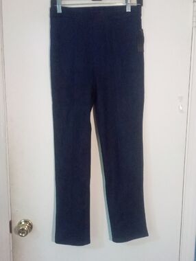 TWR HLL By Christie Brinkley Blue Crop Pant Small NWT $89 Faux Suede Skinny